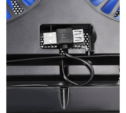 Подставка для ноутбука Buro BU-LCP156-B214 15.6"358x270x21мм 1xUSB 2x 140ммFAN 597г металлическая сетка/пластик черный