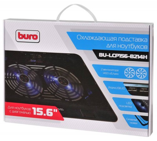 Подставка для ноутбука Buro BU-LCP156-B214H 15.6"355x255x30мм 2xUSB 2x 140ммFAN 900г металлическая сетка/пластик черный Подставка для ноутбука Buro BU-LCP156-B214H 15.6"355x255x30мм 2xUSB 2x 140ммFAN 900г металлическая сетка/пластик черный