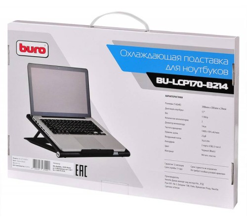 Подставка для ноутбука Buro BU-LCP170-B214 17"398x300x29мм 2xUSB 2x 140ммFAN 926г металлическая сетка/пластик черный Подставка для ноутбука Buro BU-LCP170-B214 17"398x300x29мм 2xUSB 2x 140ммFAN 926г металлическая сетка/пластик черный