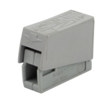 Rexant 07-2401 Строительно-монтажная клемма СМК 224-101 для светильника на 1 проводник (1,0-2,5)/(0,5-2,5) мм?, серая (100 шт./уп.)