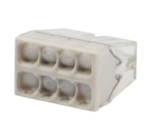 Rexant 07-5230 Экспресс-клемма с пастой   СМК 2273-248, 8-проводная 0.5-2.5 мм?, прозрачная (50 шт./уп.)