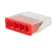 Rexant 07-3213-5 Экспресс-клемма   СМК 2273-204, 4-проводная 0.5-2.5 мм?, прозрачная, блистер (5 шт./уп.)