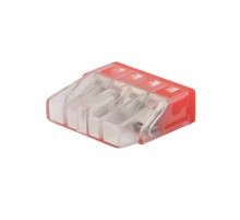 Rexant 07-3218-20 Экспресс-клемма с пастой   СМК 2273-244, 4-проводная 0.5-2.5 мм?, прозрачная, блистер (20 шт./уп.)