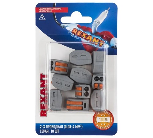 Rexant 06-0200-B10 Универсальная клемма СМК 222-412, 2-проводная серая 0,08-2,5/4 мм? (блистер 10 шт./уп.) Rexant 06-0200-B10 Универсальная клемма СМК 222-412, 2-проводная серая 0,08-2,5/4 мм? (блистер 10 шт./уп.)