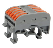 Rexant 07-5236 Клемма СМК 222-425D проходная 5-полюсная, с креплением на DIN-рейку (0,08-4 мм?) серая (20 шт./уп.)