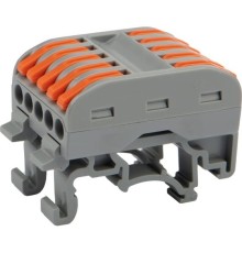 Rexant 07-5236 Клемма СМК 222-425D проходная 5-полюсная, с креплением на DIN-рейку (0,08-4 мм?) серая (20 шт./уп.)