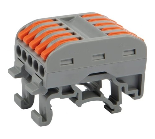 Rexant 07-5236 Клемма СМК 222-425D проходная 5-полюсная, с креплением на DIN-рейку (0,08-4 мм?) серая (20 шт./уп.) Rexant 07-5236 Клемма СМК 222-425D проходная 5-полюсная, с креплением на DIN-рейку (0,08-4 мм?) серая (20 шт./уп.)