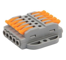 Rexant 07-6265 Клемма СМК 222-425P проходная 5 полюсов, с монтажной площадкой (0,08-4 мм?), серая (20 шт./уп.)