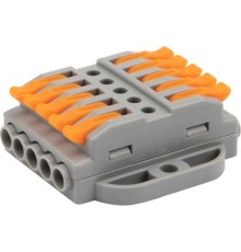 Rexant 07-6265 Клемма СМК 222-425P проходная 5 полюсов, с монтажной площадкой (0,08-4 мм?), серая (20 шт./уп.)