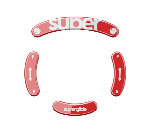 Стеклянные глайды (ножки) для мыши Pulsar Superglide для Logitech GPro Wireless [RED] - FE Limited Edition