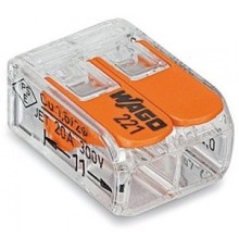 Wago 221-412 Клемма компактная 2х(0,2-2,5 кв.мм) (1 шт)