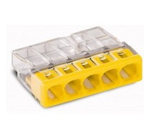 Wago 2273-245 Клемма 5-проводная (0,5-2,5 кв.мм) с пастой желтая (1 шт)