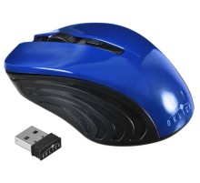 Мышь Оклик 545MW черный/синий оптическая (1600dpi) беспроводная USB (3but)