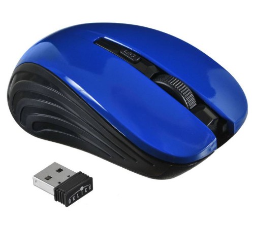 Мышь Оклик 545MW черный/синий оптическая (1600dpi) беспроводная USB (3but)