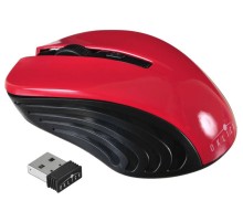 Мышь Оклик 545MW черный/красный оптическая (1600dpi) беспроводная USB (3but)