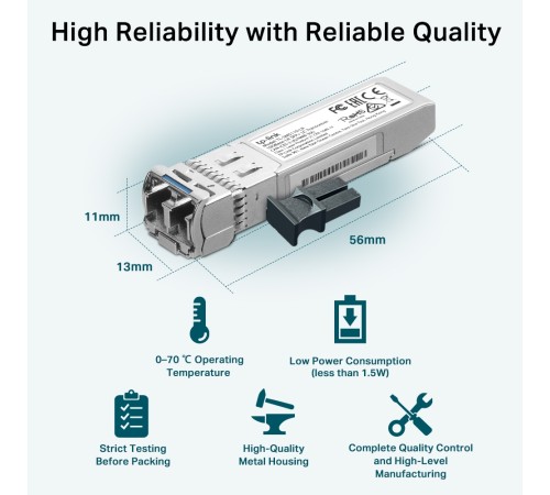 TP-Link SM5110-LR Трансивер SFP+, 10GBase-LR (Duplex LC), 1310нм, одномод, до 10км