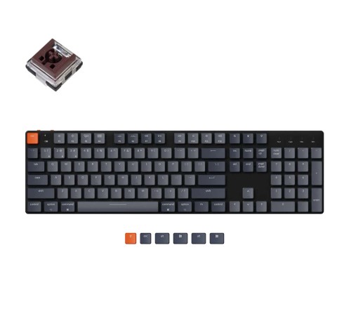 Беспроводная механическая ультратонкая клавиатура Keychron K5SE, Full Size, RGB подсветка, Brown Switch