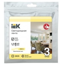 IEK LSR1-1-060-20-3-03 Лента LED 3м LSR-2835WW60-4,8-IP20-12В теплая белая