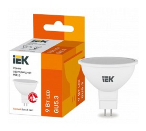 Iek LLE-MR16-9-230-30-GU5 Лампа LED MR16 софит 9Вт 230В 3000К GU5.3 Iek LLE-MR16-9-230-30-GU5 Лампа LED MR16 софит 9Вт 230В 3000К GU5.3