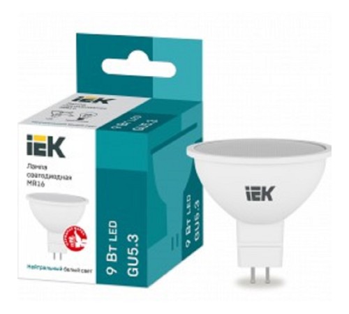 Iek LLE-MR16-9-230-40-GU5 Лампа LED MR16 софит 9Вт 230В 4000К GU5.3 Iek LLE-MR16-9-230-40-GU5 Лампа LED MR16 софит 9Вт 230В 4000К GU5.3