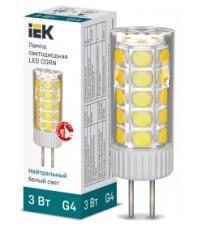 Iek LLE-CORN-3-012-40-G4 Лампа LED CORN капсула 3Вт 12В 4000К керамика G4