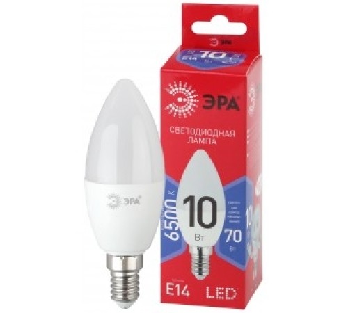 Эра Б0045337 LED B35-10W-865-E14 R (диод, свеча, 10Вт, хол, E14)