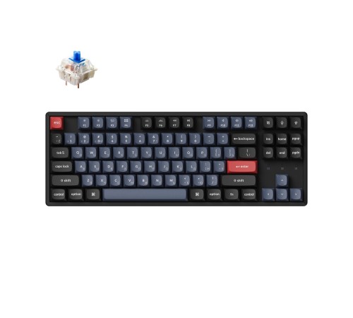 Беспроводная механическая клавиатура QMK Keychron K8 Pro, 87 клавиш, Hot-Swap, Gateron G pro Blue Switch