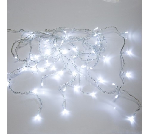 NEON-NIGHT (255-065) Гирлянда светодиодная "Бахрома" 3*0,8 м 200 LED БЕЛЫЕ, прозрачный ПВХ