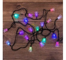NEON-NIGHT 303-062  Гирлянда светодиодная "Колокольчики" 20 LED RGB 2,8 метра