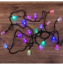 NEON-NIGHT 303-062  Гирлянда светодиодная "Колокольчики" 20 LED RGB 2,8 метра
