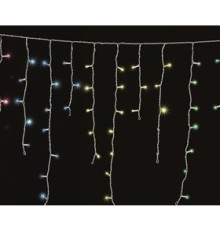 NEON-NIGHT (255-019) Гирлянда Айсикл {(бахрома) светодиодный, 1,8 х 0,5 м, прозрачный провод, 220 В, диоды МУЛЬТИКОЛОР}