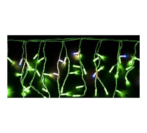 Neon-night 255-164 Гирлянда "Айсикл" 4,8х0,6 м, с эффектом мерцания, белый ПВХ, 176LED, цвет: Зелёный, 220В