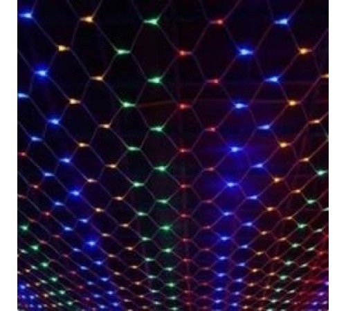 Neon-night 215-009 Гирлянда "Сеть" 2х2х1.5м,  свечение с динамикой, черный ПВХ, 136 LED, 230 В, цвет: Мультиколор