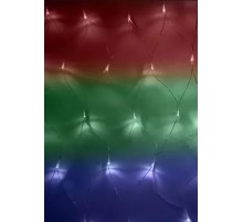 Гирлянда "Сеть" 1,5х1,5м, прозрачный ПВХ, 150 LED Мультиколор [215-129]