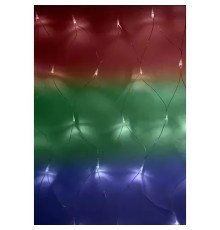 Гирлянда "Сеть" 1,5х1,5м, прозрачный ПВХ, 150 LED Мультиколор [215-129]