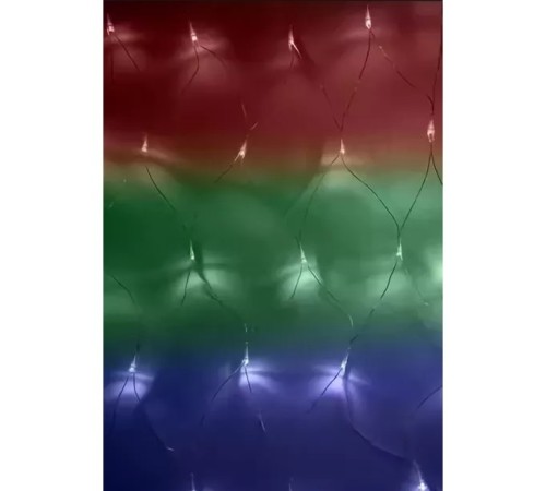 Гирлянда "Сеть" 1,5х1,5м, прозрачный ПВХ, 150 LED Мультиколор [215-129]