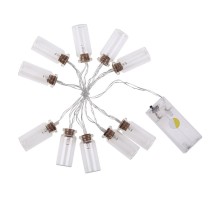 Neon-night 303-096 Гирлянда светодиодная «Баночки» 1.5 м, 10 LED, прозрачный ПВХ, цвет свечения теплый белый, 2 х АА (батарейки не в комплекте)