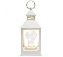 Neon-night 513-052 Декоративный фонарь с лампочкой, белый корпус, размер 10.5х10.5х24 см, цвет ТЕПЛЫЙ БЕЛЫЙ