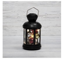 Neon-night 513-061 Декоративный фонарь с шариками 12х12х20,6 см, черный корпус, теплый белый цвет свечения