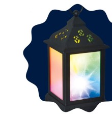 Neon-night 513-064 Декоративный фонарь 11х11х22,5 см, черный корпус, цвет свечения RGB с эффектом мерцания