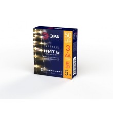 ЭРА Б0047960 Гирлянда LED Нить 5 м теплый свет, АА, IP20