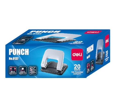 Дырокол Deli E0137 макс.:20лист. металл ассорти отв.:2