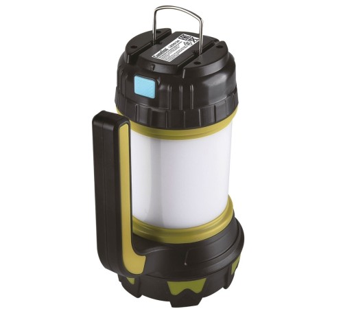 Camelion LED5124 (фонарь акк. черн/зел, USB2.0, Micro USB, Powerbank, 5Вт, 4,4 А-ч, пластик, кор.)
