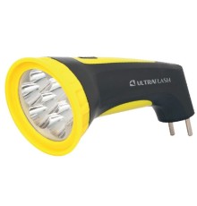 Ultraflash LED3807M  (фонарь аккум 220В, черный/желтый, 7 LED, 2 режима, SLA, пластик, коробка)