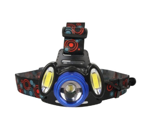 Ultraflash E1334 (фонарь налоб акк 3,7В, синий  /черный, 3LED, 4 Ватт, фокус, 2 ак 4 реж, метал,