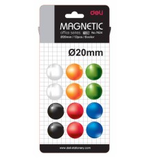 Магнит Deli E7824 для досок ассорти d20мм круглый (упак.:12шт)