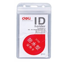 Бейдж для пропуска Deli E5759 68х118мм вертикальный без крепления ПВХ прозрачный (упак.:10шт)