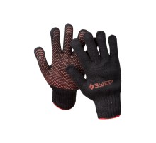 ЗУБР МАСТЕР, размер L-XL, перчатки трикотажные утепленные, с ПВХ покрытием (точка), 10 пар в упаковке. [11462-H10]