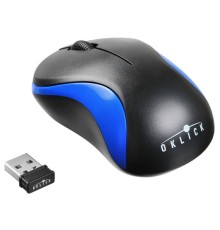 Мышь Оклик 605SW черный/синий оптическая (1200dpi) беспроводная USB (3but)