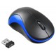 Мышь Оклик 605SW черный/синий оптическая (1200dpi) беспроводная USB (3but)